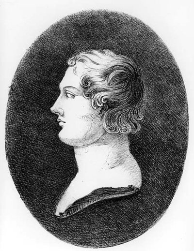 Portret van George Gordon, 6e Baron Byron van Rochdale (1788-1824) van een buste door Lorenzo Bartolini (1777-1850) door Eugène Fromentin