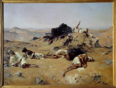 Woestijn. Uitgedroogde mannen door Eugène Fromentin