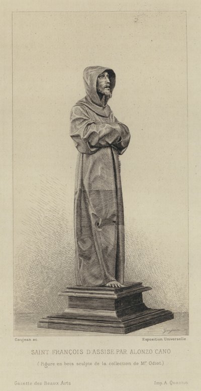 Houten beeld van St. Franciscus van Assisi door Alonzo Cano door Eugène Gaujean