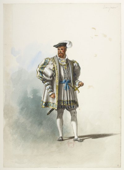 Btv1b84558104 04 - Saint-Saëns - Henry VIII - Maquettes de costumes - Lacoste - 4e Seigneur door Eugene Lacoste