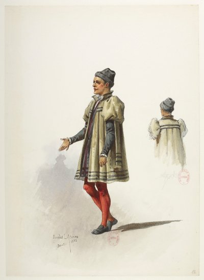 Btv1b84558104 12 - Saint-Saëns - Henry VIII - Maquettes de costumes - Lacoste - 12e Kostuum door Eugene Lacoste