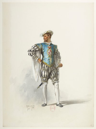Btv1b84558104 16 - Saint-Saëns - Henry VIII - Maquettes de costumes - Lacoste - 16e Kostuum door Eugene Lacoste