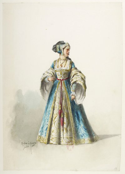 Btv1b84558104 18 - Saint-Saëns - Henry VIII - Maquettes de costumes - Lacoste - 18e Kostuum door Eugene Lacoste