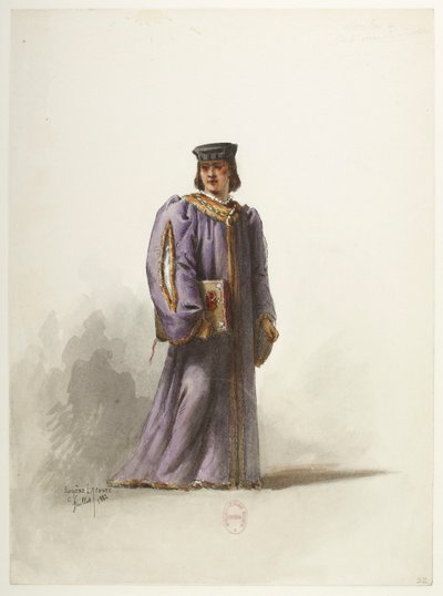 Btv1b84558104 32 - Saint-Saëns - Henry VIII - Kostuummodellen - Lacoste - 32. Schrijver in dokterskostuum door Eugene Lacoste