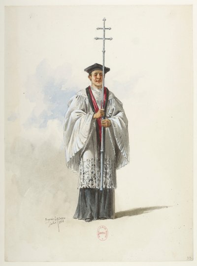 Btv1b84558104 33 - Saint-Saëns - Henry VIII - Kostuummodellen - Lacoste - 33. Priester door Eugene Lacoste