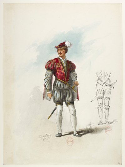 Btv1b84558104 66 - Saint-Saëns - Henry VIII - Maquettes de costumes - Lacoste - 64e Kostuum door Eugene Lacoste