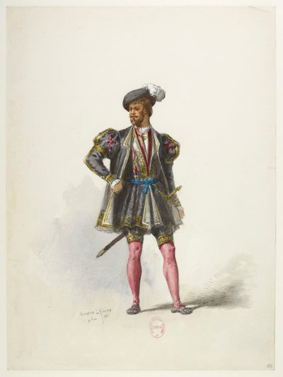 Btv1b84558104 68 - Saint-Saëns - Henry VIII - Maquettes de costumes - Lacoste - 66e Kostuum door Eugene Lacoste