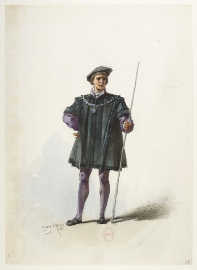 Btv1b84558104 70 - Saint-Saëns - Henry VIII - Maquettes de costumes - Lacoste - 68e Kostuum door Eugene Lacoste