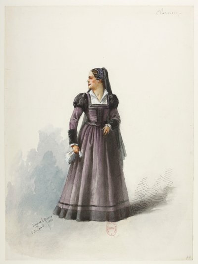 Btv1b84558104 81 - Saint-Saëns - Henry VIII - Maquettes de costumes - Lacoste - 77. Dame Clarence door Eugene Lacoste