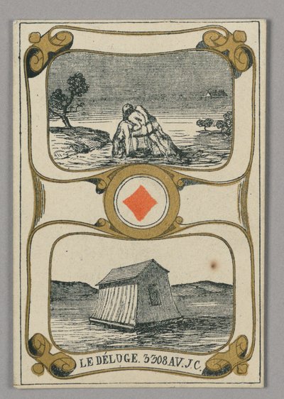 De Zondvloed, Speelkaart uit de Set van "Cartes héroïques" of "Des grands hommes" door Eugène Moreau
