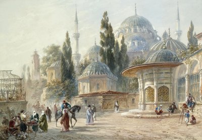 De Sehzade-moskee in Constantinopel door Eugène Napoleon Flandin