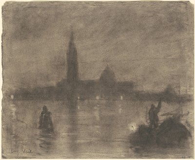 Avond, San Giorgio Maggiore, Venetië door Eugène Vail