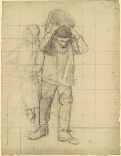 Studie voor "Pêcheurs de la mer du Nord" (Studie voor "Vissers van de Noordzee") door Eugène Vail