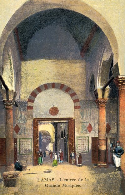 Damascus, ingang, moskee door European Photographer