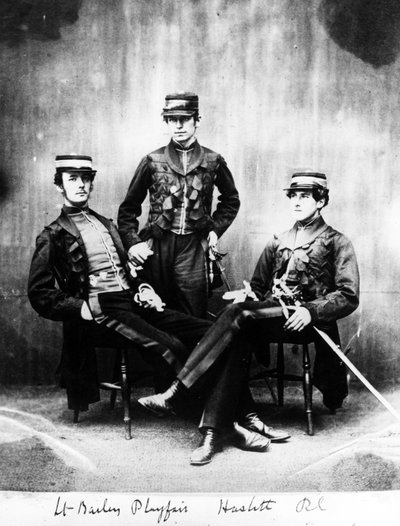 Luitenants Bailey, Playfair en Haslitt, ca. 1860 door European Photographer