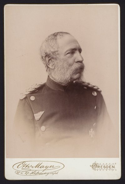 Portret, Albert, Koning van Saksen (zwart-wit foto) door European Photographer