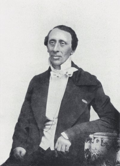 De dichter Hans Christian Andersen (zw/w foto) door European Photographer