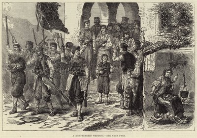 Een Montenegrijnse bruiloft (gravure) door European School