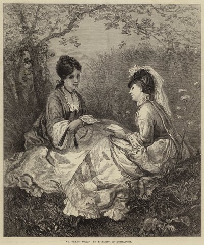 Een schaduwrijk hoekje (gravure) door European School