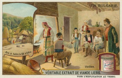 Een wake en het dorsen van tarwe in Secke door European School
