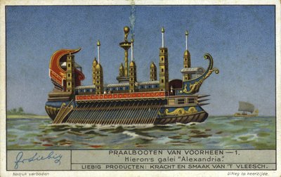 Alexandrië, galjoen van Hiero II, tiran van Syracuse, 3e eeuw v.Chr. door European School