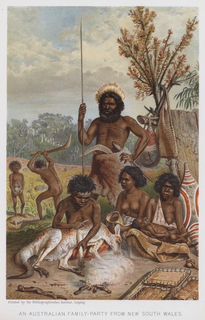 Een Australisch Familiefeest uit Nieuw-Zuid-Wales (chromolitho) door European School