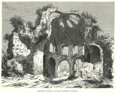 Casino uit de oudheid, Minerva Medica genoemd (gravure) door European School