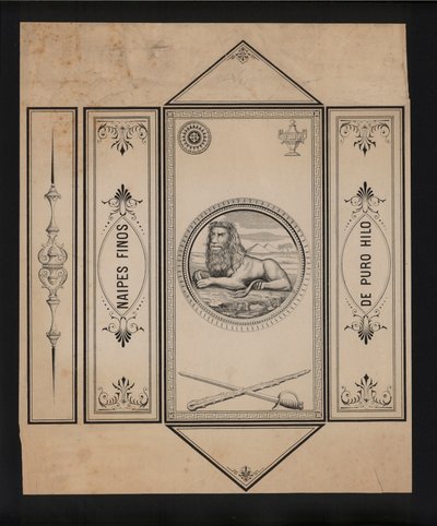 Kunstwerk voor speelkaarten (litho) door European School