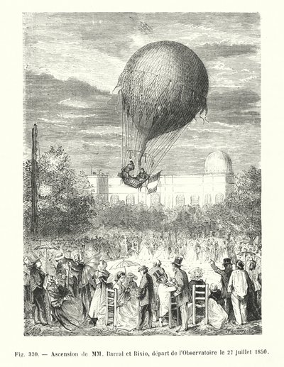 Ascensie van MM Barral en Bixio, vertrek van het Observatorium op 27 juli 1850 door European School