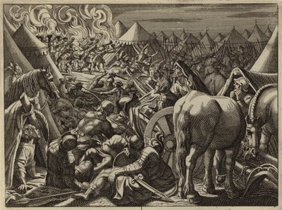 Aanval op het kamp van Midian door de 300 soldaten gekozen door Gideon door European School