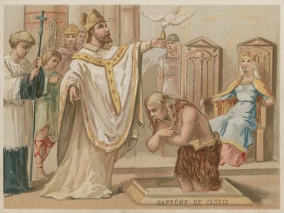 Doop van Clovis I, koning van de Franken, op Kerstdag 496 door European School