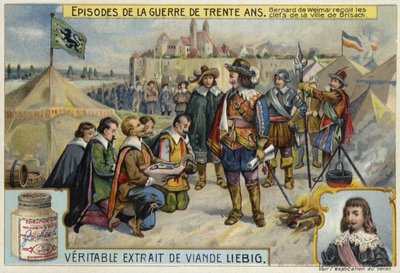 Bernard van Saksen-Weimar ontvangt de sleutels van de stad Breisach, 1638 door European School