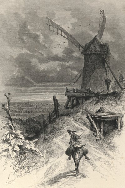 Butte Montmartre in de 17e eeuw (gravure) door European School