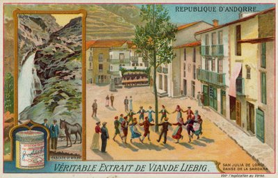 Cascade de Moles en Sardana dansers in San Julia de Loria door European School