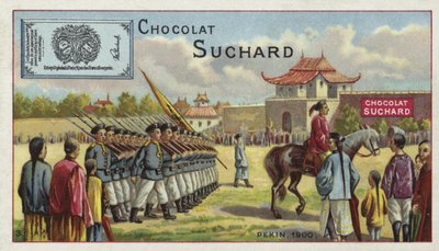 Chinese troepen marcheren, Peking, 1900 door European School