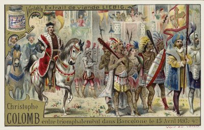 Christoffel Columbus komt triomfantelijk Barcelona binnen, 15 april 1493 door European School