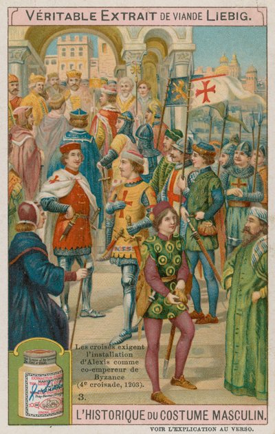 Kruisvaarders eisen de installatie van Alexis als mede-keizer van Byzantium in 1203 door European School