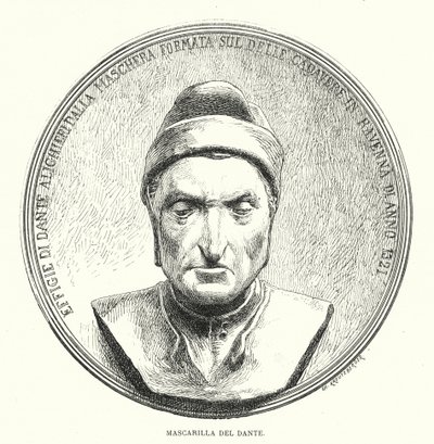 Dodenmasker van Dante Alighieri, middeleeuwse Italiaanse dichter door European School