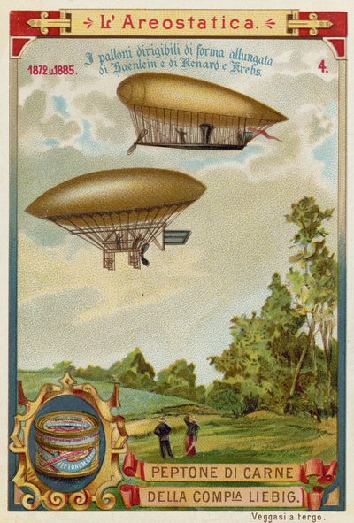 Luchtschepen van Haenlein (1872) en Renard en Krebs (1885) door European School