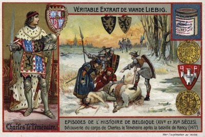 Ontdekking van het lichaam van Karel de Stoute, hertog van Bourgondië, na de Slag bij Nancy, 1477 door European School