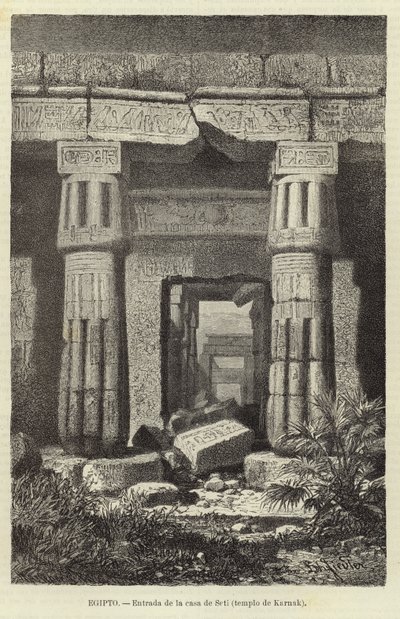 Egypte - Ingang van het huis van Seti door European School