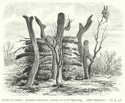 Fetisj in Lunda (gravure) door European School