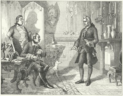 Frederik de Grote van Pruisen met de dichter Christian Furchtegott Gellert door European School