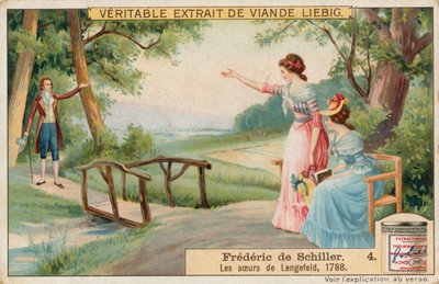 Friedrich Schiller, Liebig-kaart, begin 20e eeuw (chromo) door European School