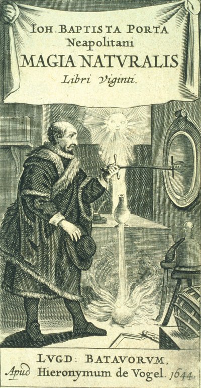 Frontispice van Magiae Naturalis Libri Viginti door Giovanni Battista della Porta, 1644 door European School