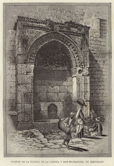 Fontein van de Kettingpoort of Bab-Es-Silsileh, in Jeruzalem door European School