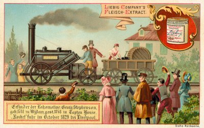 Stoomlocomotief Rocket van George Stephenson, Liverpool door European School