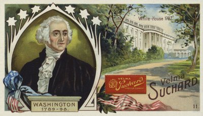 George Washington, eerste president van de Verenigde Staten, en het Witte Huis, Washington DC door European School