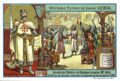 Godfried van Bouillon weigert de kroon van Jeruzalem, Eerste Kruistocht, 1099 door European School