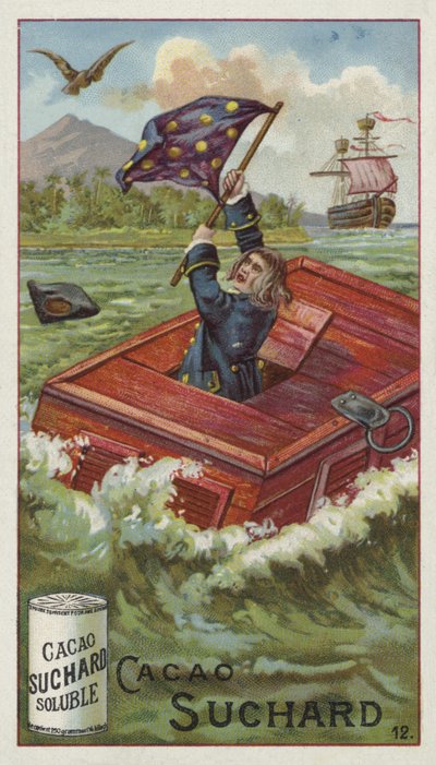 Gulliver in zijn reiskist, in zee gedropt door een adelaar door European School